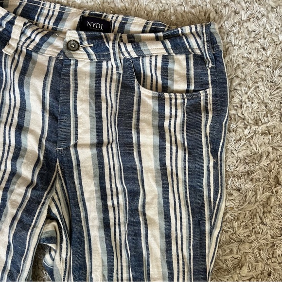 NYDJ Pants Womens Blue/White Striped Lightweight Slim Lift Tuck Size 6 - Picture 5 of 6